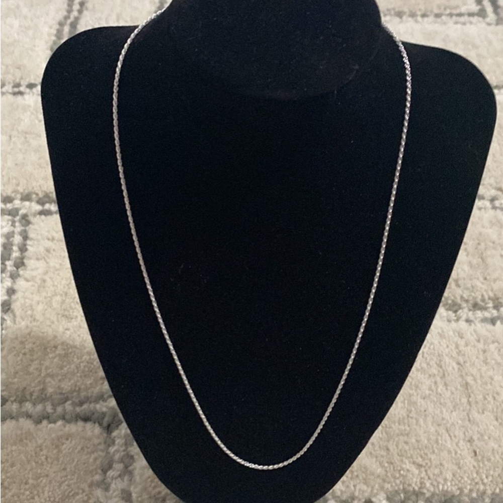 Real 925 Sterling Silver Diamond Cut Rope Chain Made in Italy 1.5mm 24 inch